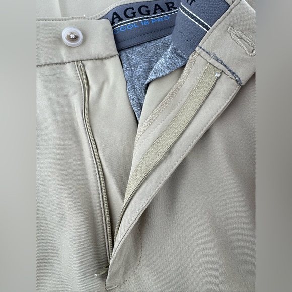 NWT Hagger Men's Shirt Gripper Tan Dress Pants - Picture 7 of 10